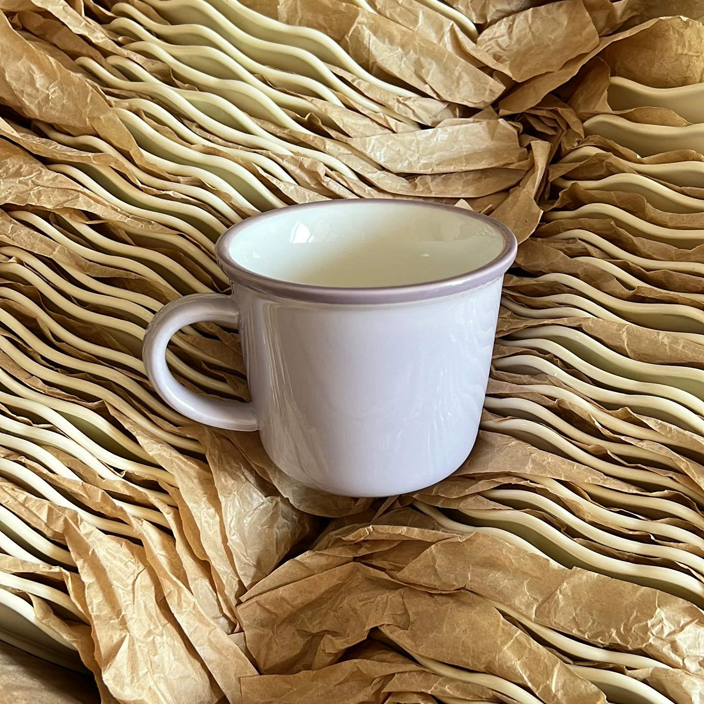Nordic Pastel Ceramic Mug - Vintage Purple Coffee Cup