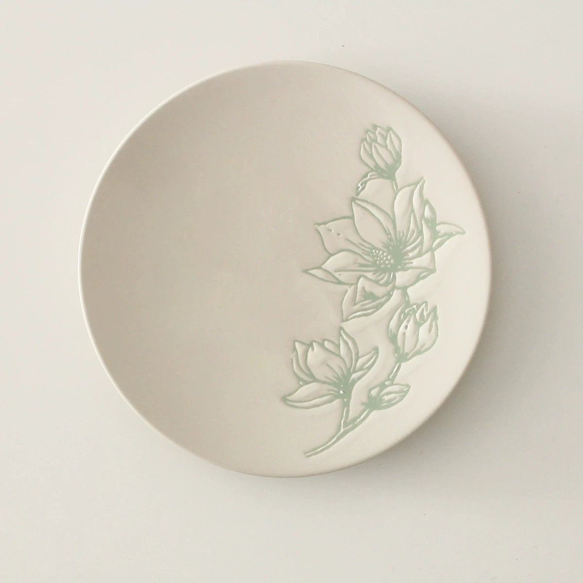 Nordic Botanical Ceramic Plate - Relief Lily of the Valley Tableware