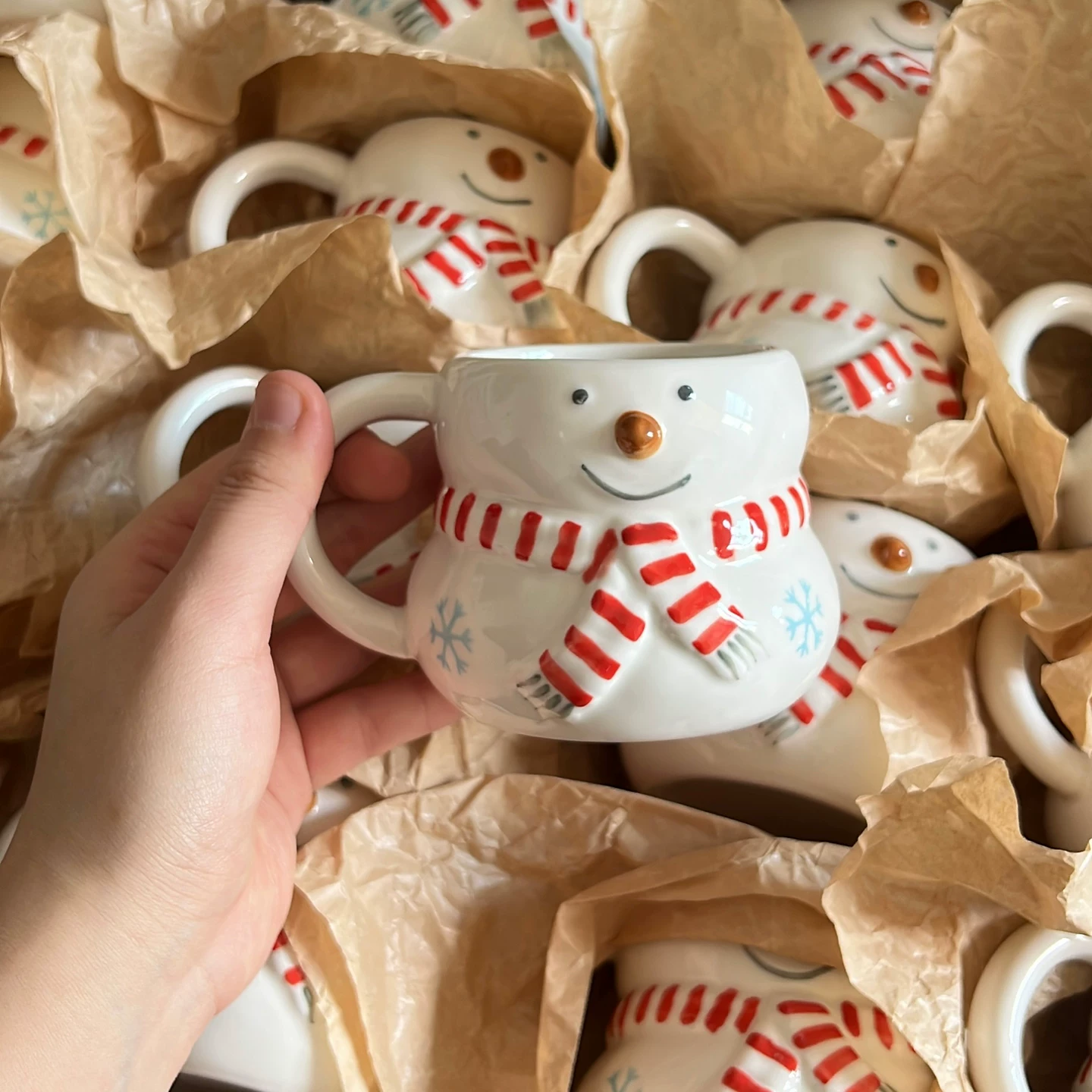 Nordic Snowman Ceramic Mug - Cute Winter Coffee & Tea Cup