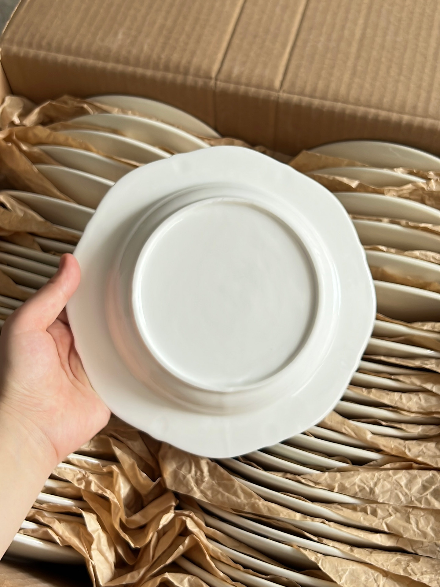Nordic Bow Relief Ceramic Plate - Vintage Cream Tableware
