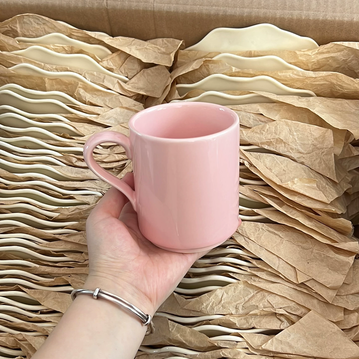 Nordic Pastel Pink Ceramic Mug - Minimalist Coffee Cup