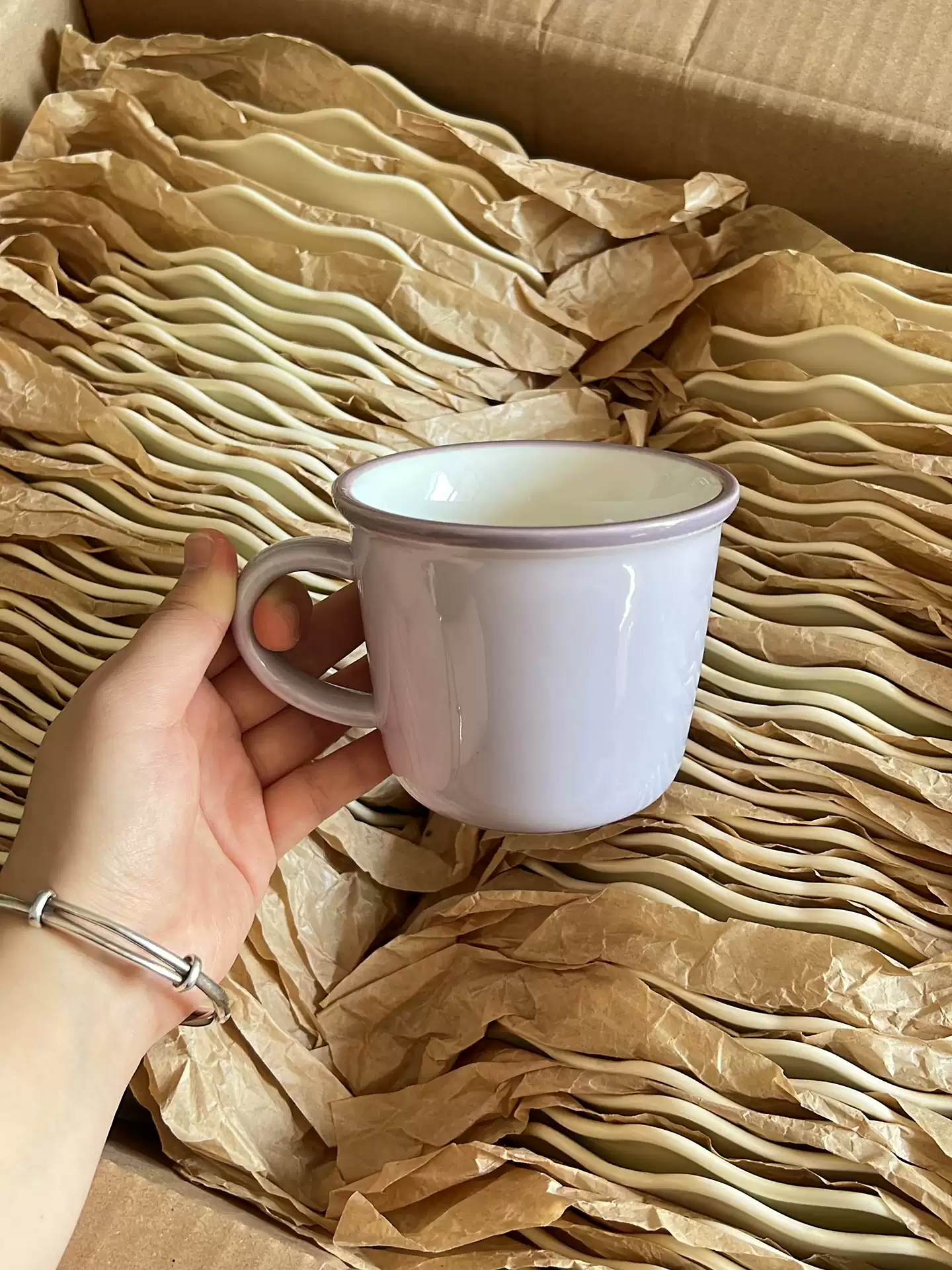 Nordic Pastel Ceramic Mug - Vintage Purple Coffee Cup