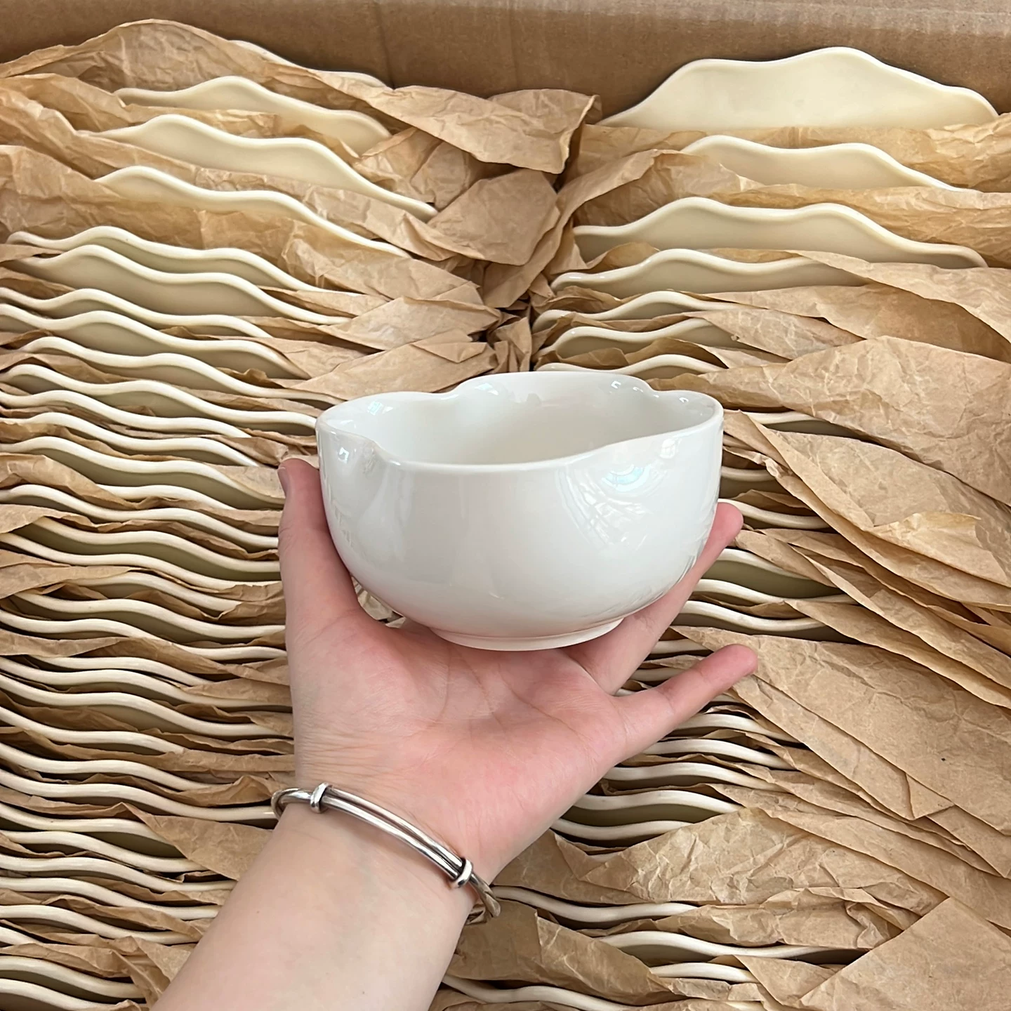 Nordic Petal Ceramic Bowl - Minimalist White Tableware