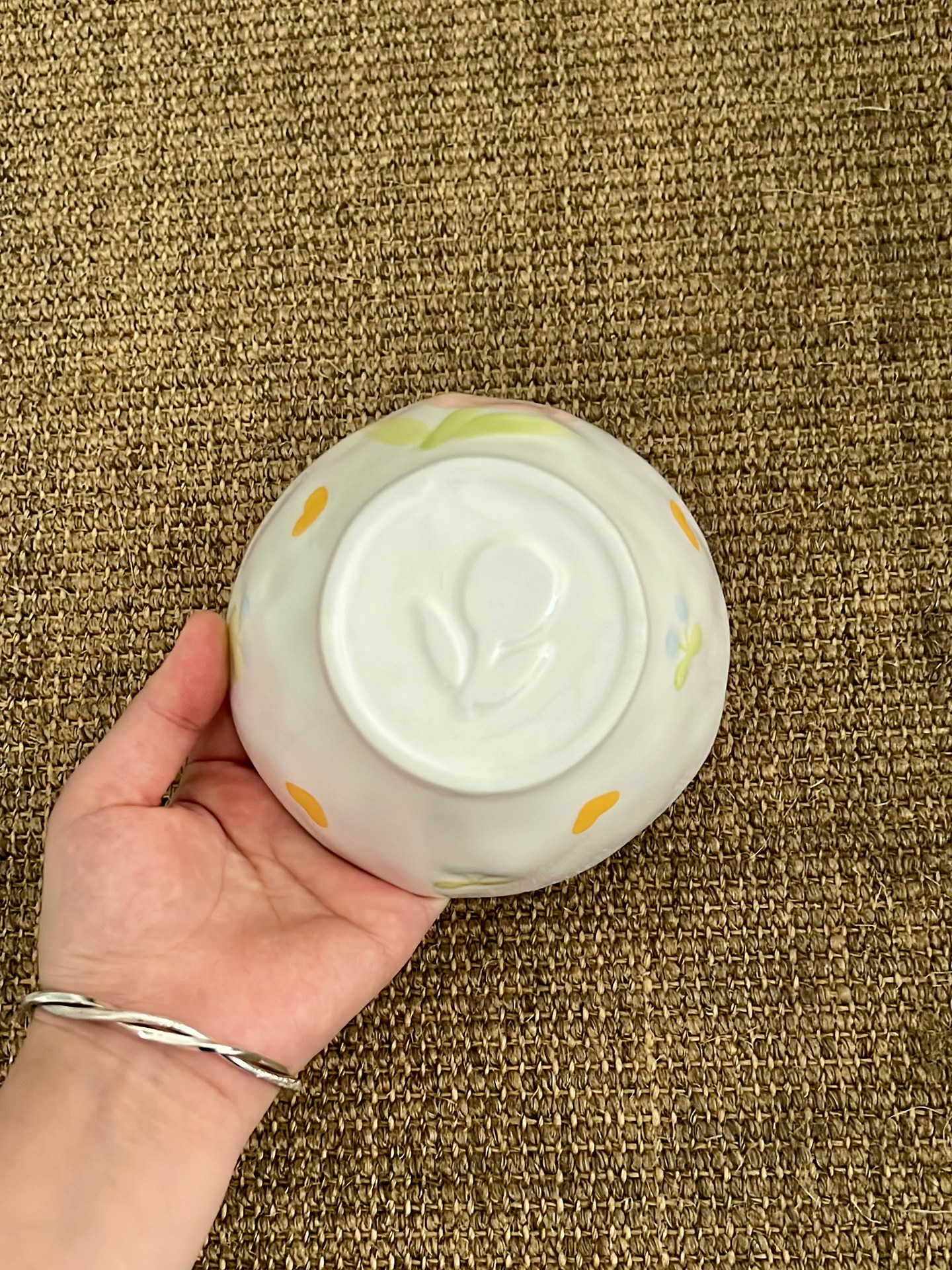 Nordic Tulip Ceramic Bowl - Hand-Painted Floral Tableware